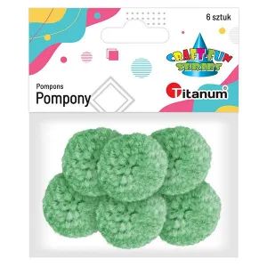 Titanum Craft-Fun Series pastellfarbene mintfarbene Pompons 6 Stück (DIY19308)