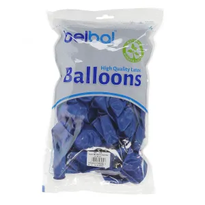 Partydeco metallisch blau 12-Zoll-Gummiballon