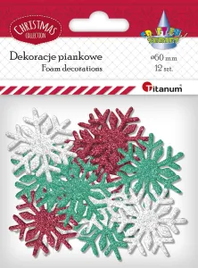 Titanum Craft-Fun Series Schaumstoff Ornament Schneeflocken 12 Stück (6343)
