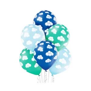 Godan Fluffy Clouds Boy 1C5S Gummiballon, 6 Stück blau (BRN_5000256)