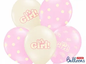 Partydeco Its a Girl Gummiballon, Pastell Mix 300mm (SB14P-252-000-6)