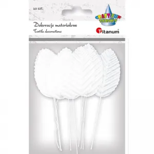 Titanum Craft-Fun Series Stoff Ornament Blätter auf einem Draht weiß (SY-005)