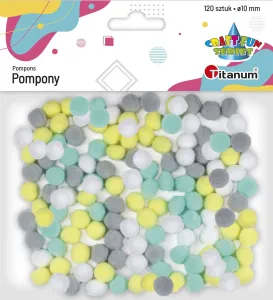 Titanum Craft-Fun Series pastellfarbene Polyester-Pompons 120 Stück (21TH0514-3)