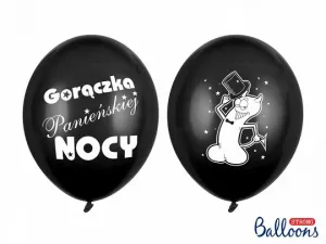Partydeco Ladies' Night Fever Gummiballon schwarz 300mm (SB14P-241-010-6)