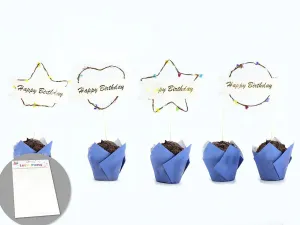Tortendekoration One Dollar TOPPER STARS HEART Kreis LED 16x29cm (362147)