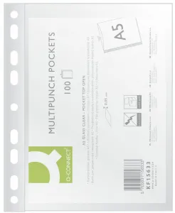 Q-Connect Kristall Dokumentenhüllen A5 Farbe: klar Typ U 50 mic. (KF15633)